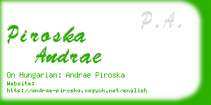 piroska andrae business card